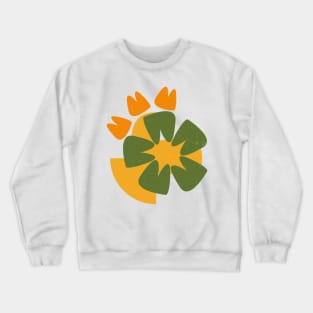 Simple Floral in Random Shape Crewneck Sweatshirt